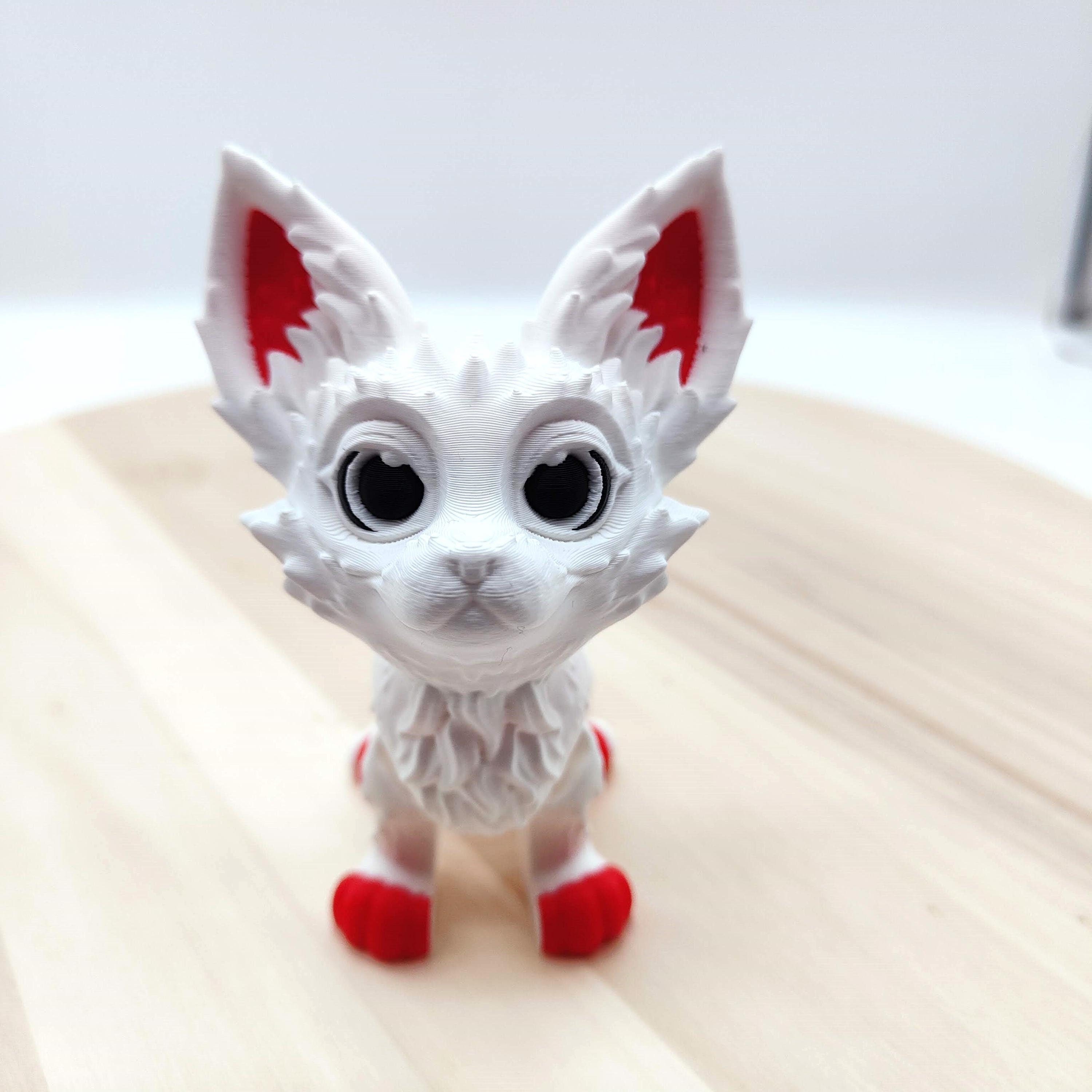 Flexi Fennec Fox - Adorable White Fox Figurine, Enhance your desk, shelf, or gift someone special, Perfect for Collectors